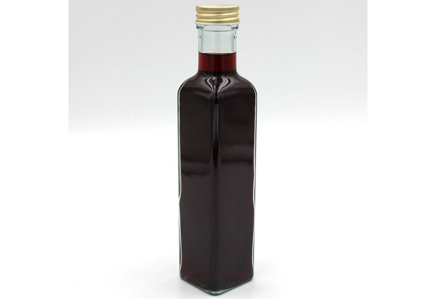 gouveo Trinkflasche Glasflaschen 250 ml Maraska mit Schraub-Deckel - Leere Likörflasche, 24er Set, goldfarben Bild 3