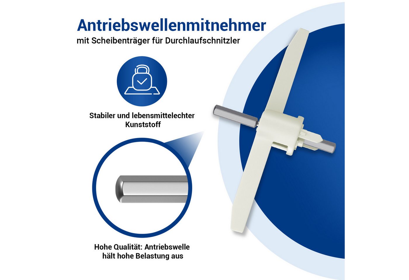 VIOKS Durchlaufschnitzler Mitnehmer Ersatz für Bosch 00630760, für Küchenmaschine Bild 5