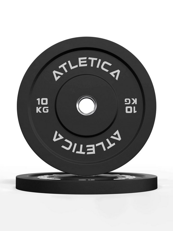 ATLETICA Hantelscheiben Bumper Plates, Paar, Ø 50 mm Edelstahlring, 10 kg, (2-tlg)