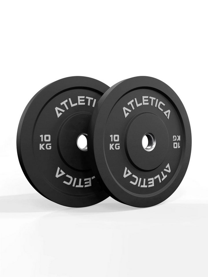 ATLETICA Hantelscheiben Bumper Plates, Paar, Ø 50 mm Edelstahlring, 10 kg, (2-tlg) Bild 2