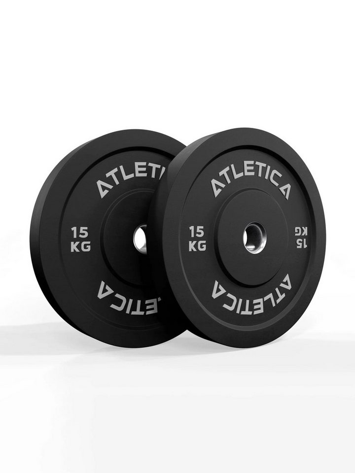 ATLETICA Hantelscheiben Bumper Plates, Paar, Ø 50 mm Edelstahlring, 10 kg, (2-tlg) Bild 4