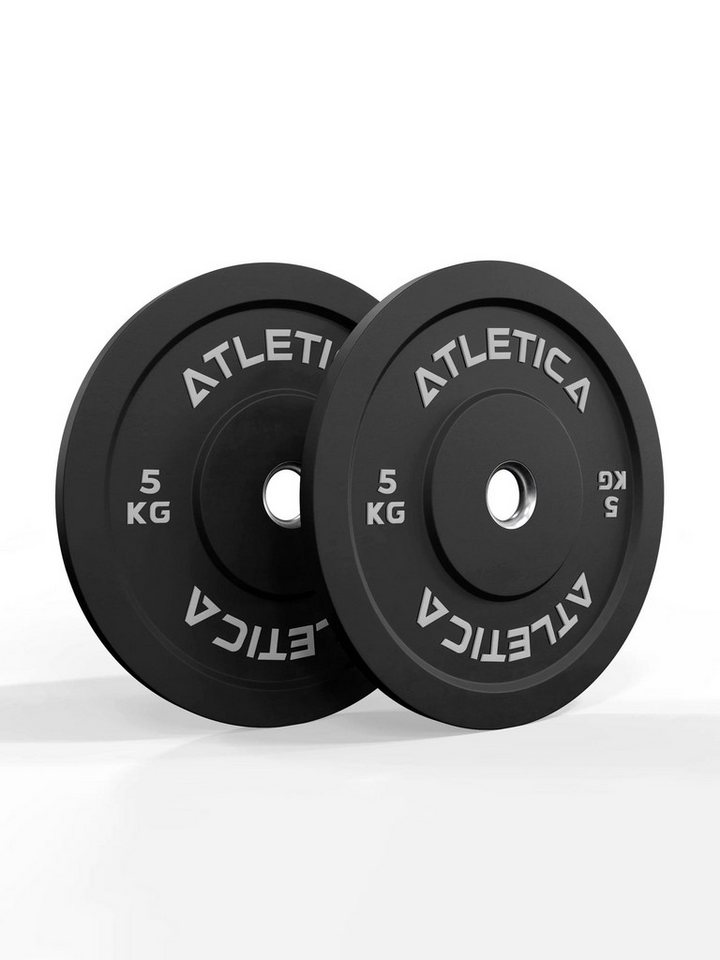 ATLETICA Hantelscheiben Bumper Plates, Paar, Ø 50 mm Edelstahlring, 10 kg, (2-tlg) Bild 5