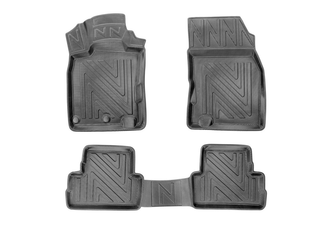 fussmattenprofi.com Auto-Fußmatte 3D Auto Fussmatten für Nissan Qashqai 2 (J11) 2014-2021 Carbon-Optik (1 St), für Nissan Nissan Qashqai Bild 2