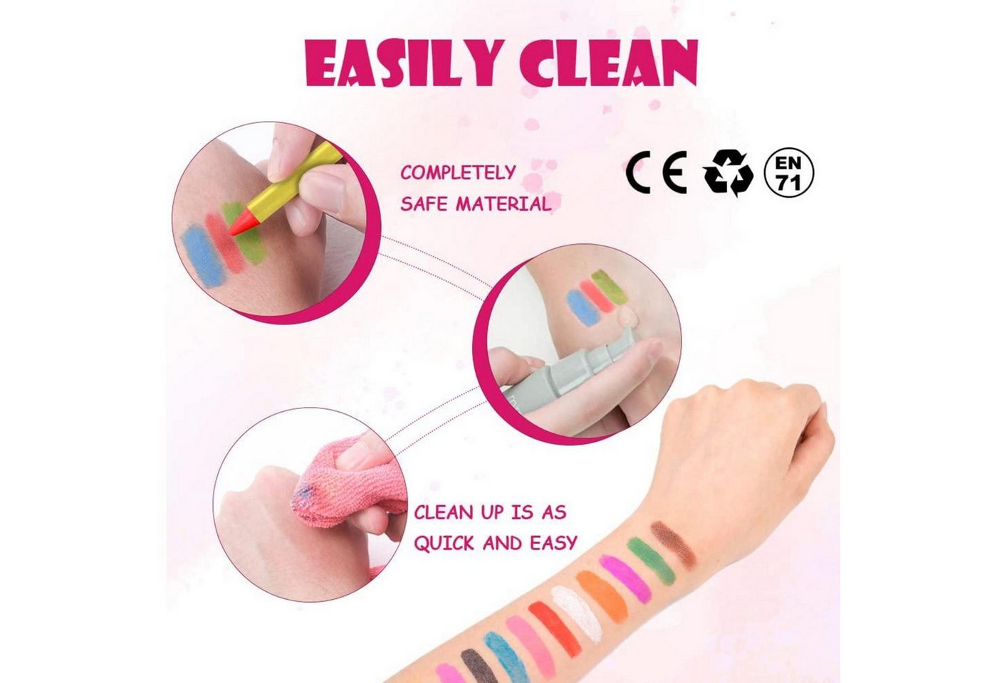 ACWOO Theaterschminke Kinderschminke Set Gesichtsfarbe Schminkstifte Bodypaint Bild 4