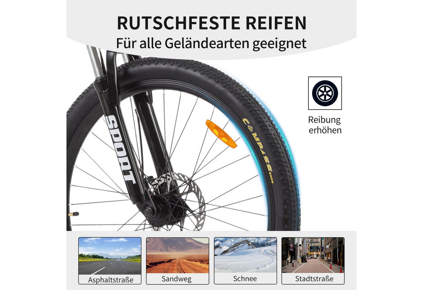 ROMICO Mountainbike 28 Zoll MTB mit Shimano Schaltung, Federgabel & Scheibenbremsen, 21 Gang Shimano Tourney RD-TY300/200 Schaltwerk, Kettenschaltung, (Set), MTB, Shimano Tourney, 21-Gang, Kettenschaltung Bild 5