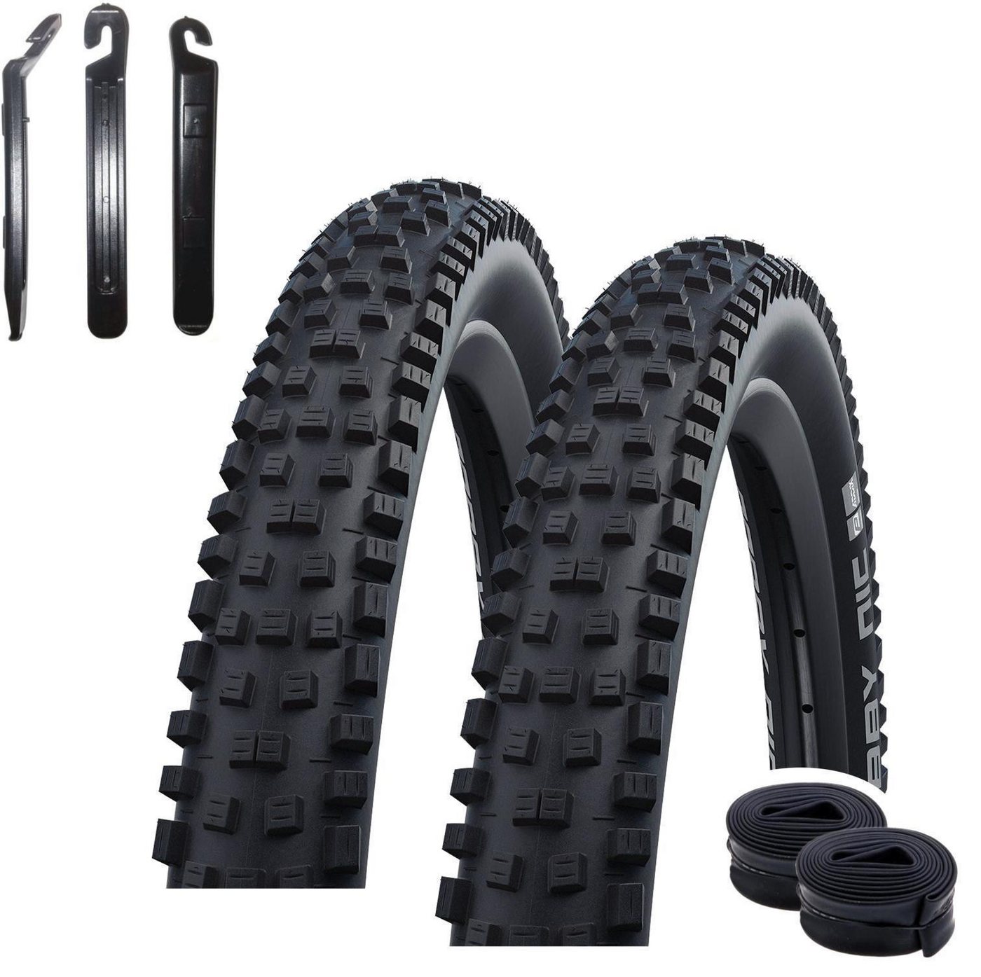 maxxi4you Fahrradreifen 2 x Schwalbe Nobby Nic Addix 29 x 2,25 Schwarz + 2 x DV19 inkl. RH
