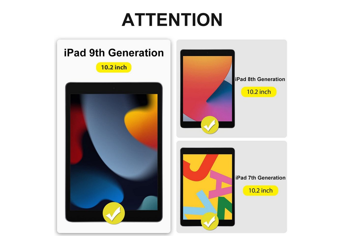 Fyrove Schutzfolie Panzerglas für iPad 9./8./7. Generation 10,2 Zoll Schutzfolie, (Displayschutz Schutzfolie Kompatibel mit iPad 10,2 (iPad 2021/2020/2019), 9H Härte 2.5D[Hohe Auflösung][Anti-Bläschen][Anti-Kratzen]
