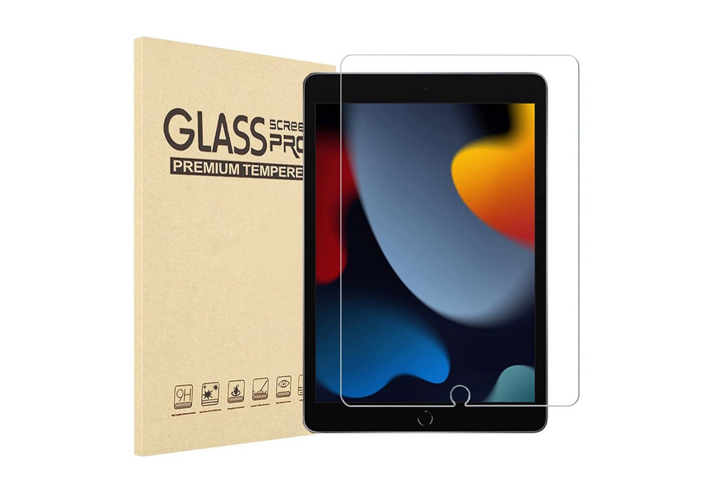 Fyrove Schutzfolie Panzerglas für iPad 9./8./7. Generation 10,2 Zoll Schutzfolie, (Displayschutz Schutzfolie Kompatibel mit iPad 10,2 (iPad 2021/2020/2019), 9H Härte 2.5D[Hohe Auflösung][Anti-Bläschen][Anti-Kratzen] Bild 3