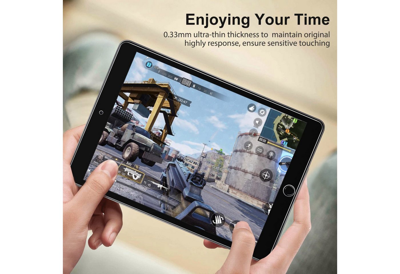 Fyrove Schutzfolie Panzerglas für iPad 9./8./7. Generation 10,2 Zoll Schutzfolie, (Displayschutz Schutzfolie Kompatibel mit iPad 10,2 (iPad 2021/2020/2019), 9H Härte 2.5D[Hohe Auflösung][Anti-Bläschen][Anti-Kratzen] Bild 5