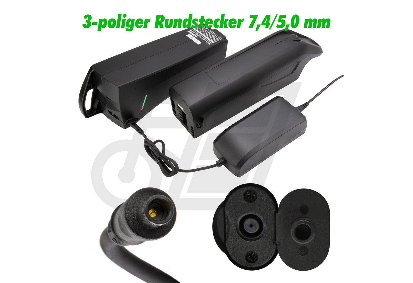 Maratron Ladegerät für AEG 36V SideClick E-Bike Akku (1 St), mit 3-poligem Rundstecker (7,4 / 5 mm) Bild 3