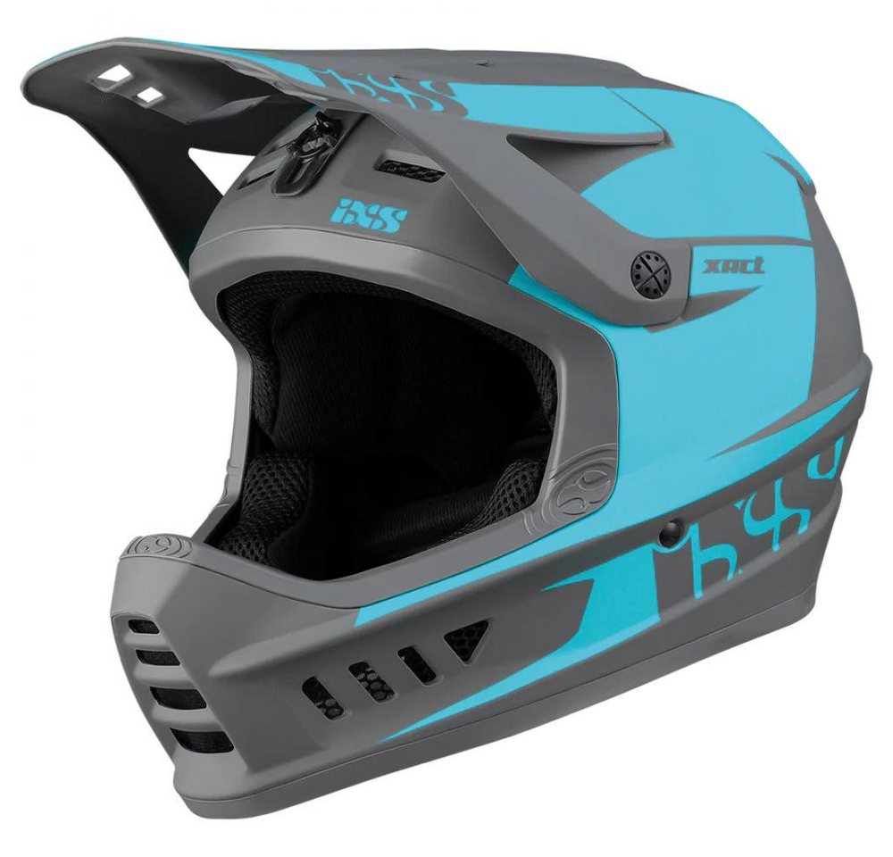 IXS Fahrradhelm iXS XACT Evo Fullface MTB-Helm Lagoon Graphite, Größe M/L 57-59 cm, AB