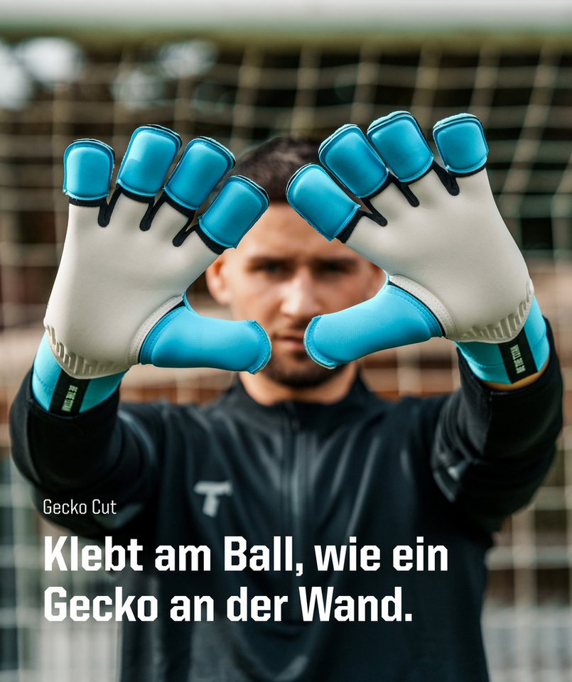 T1TAN Torwarthandschuhe Erwachsene Rebel Sky Blue mit Fingerschutz, Größe 6-11 Bild 5