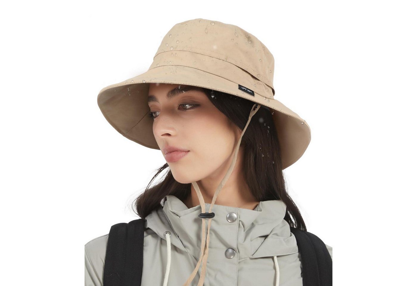 LuxusKollektion Outdoorhut Regenhut Wasserdicht Sonnenhut Damen Herren Einheitsgröße Khaki