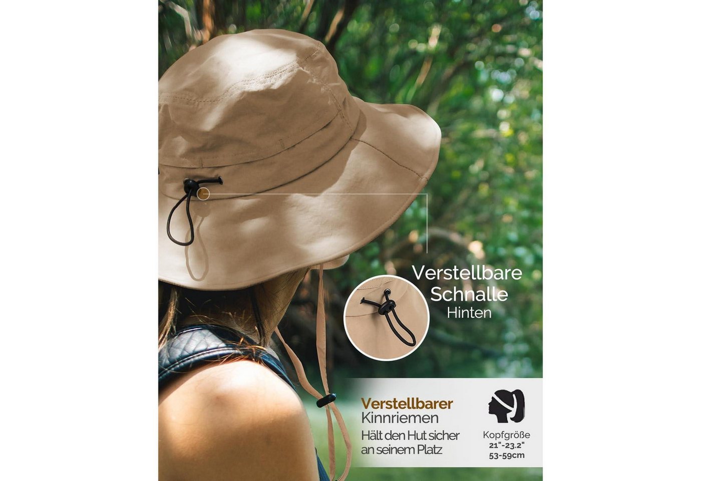 LuxusKollektion Outdoorhut Regenhut Wasserdicht Sonnenhut Damen Herren Einheitsgröße Khaki Bild 2