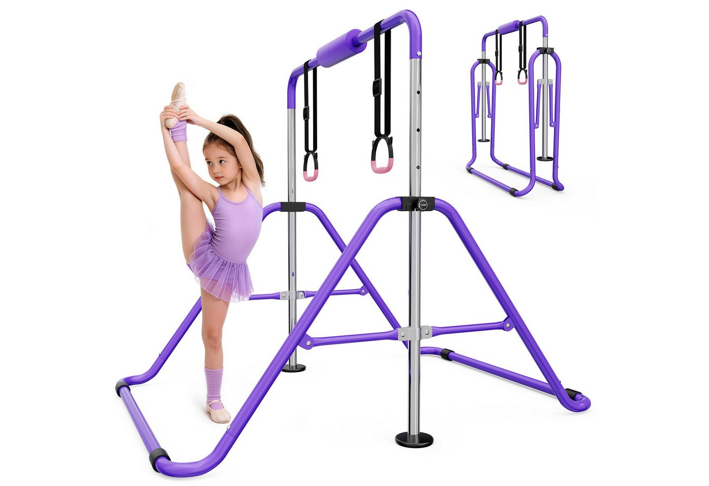 ZAISZE Turnreck Gymnastikstange Kinder mit Verstellbarkeit, (1-St., Trainingsgeräte Stah, Reckstange Outdoor & Indoor, Turngeräte für Kinder 3–12 Jahre), Turnstange Kinder mit 13 Höhenstufen, Reckstange Outdoor & Indoor Bild 4