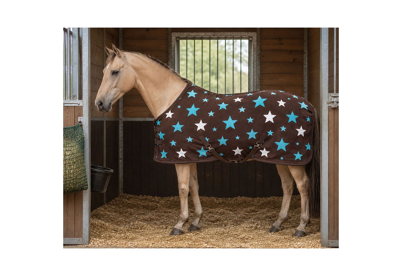 Brama-West Pferde-Abschwitzdecke Fleece mit Sternen Bild 2