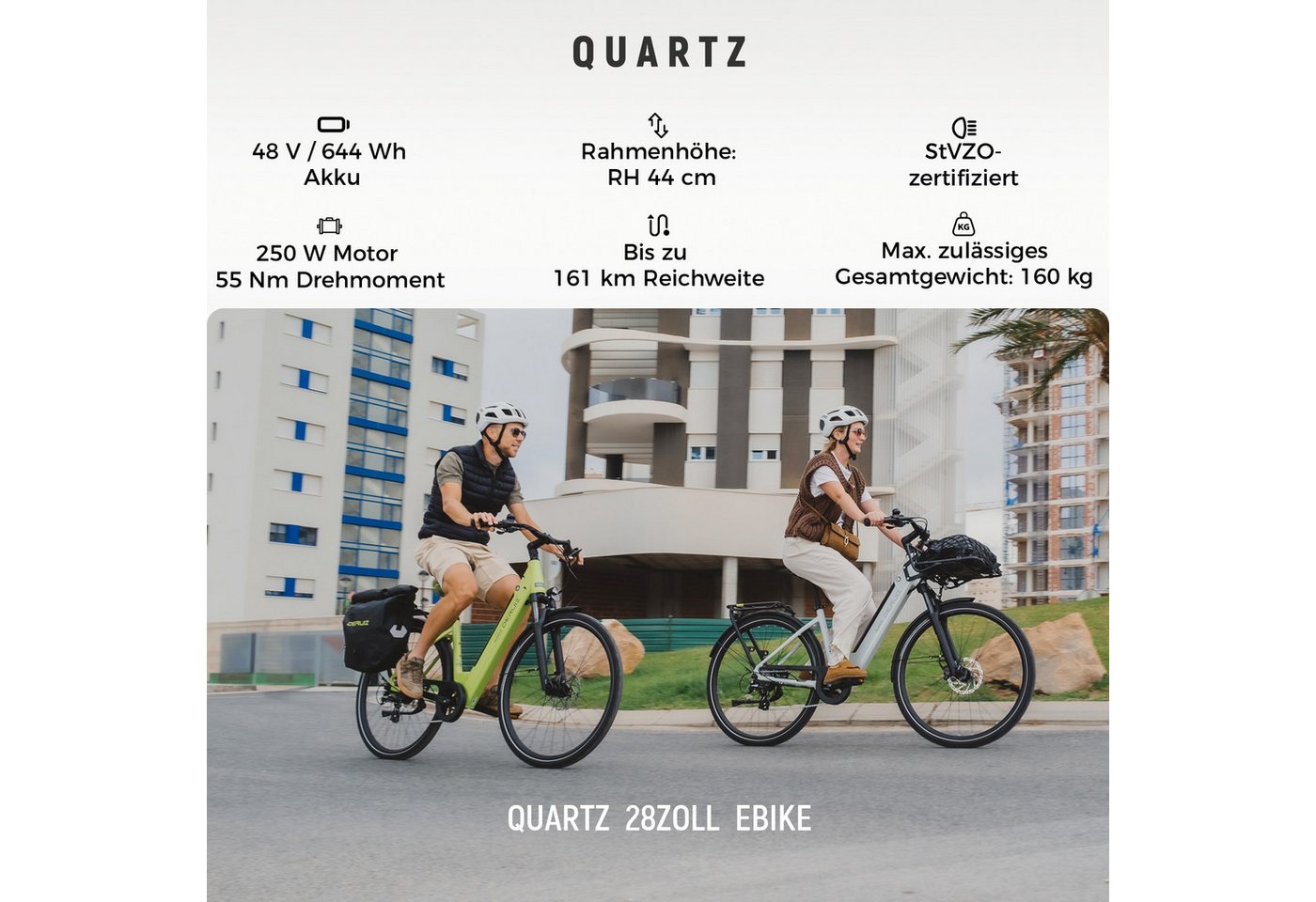 DERUIZ E-Bike Cityrad 28 Zoll Quartz /Quartz SUV 644 Wh, 161 km, Drehmomentsensor, 8 Gang Shimano Shimano Altus RD-M310, 8-Gang Schaltwerk, Kettenschaltung, Heckmotor, 644 Wh, (Federgabel mit Lockout, Drehmomentsensor, Farb-LCD-Display), 60-mm-Federweg, mit mechanischem Lockout, Drehmomentsensor Bild 5