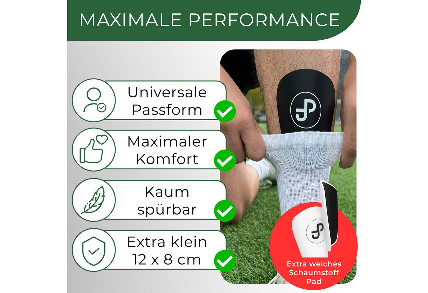 JDP Online Handel OG Fußball Schienbeinschoner Mini Schienbeinschoner Fußball, extra kleine Schienbeinschoner (1 Paar, ultraleichte Fußball Schienbeinschoner) Bild 2