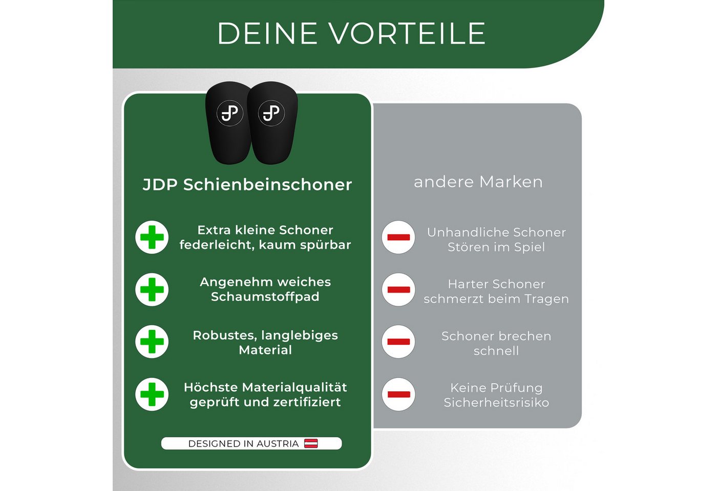 JDP Online Handel OG Fußball Schienbeinschoner Mini Schienbeinschoner Fußball, extra kleine Schienbeinschoner (1 Paar, ultraleichte Fußball Schienbeinschoner) Bild 3