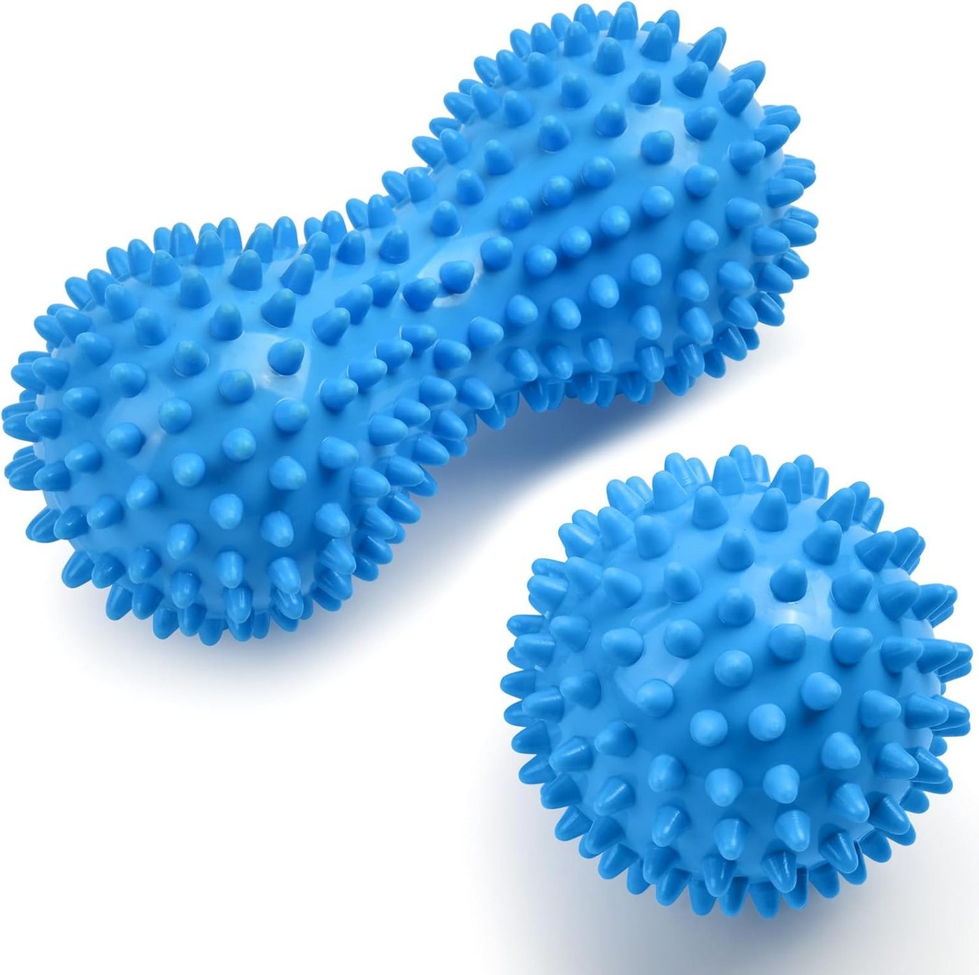 FELIXLEO Gymnastikball Faszienball 2er Set Igelball Massageball Noppen Blau Rücken Füße