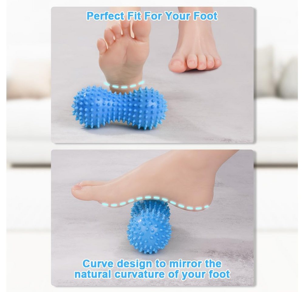 FELIXLEO Gymnastikball Faszienball 2er Set Igelball Massageball Noppen Blau Rücken Füße Bild 3