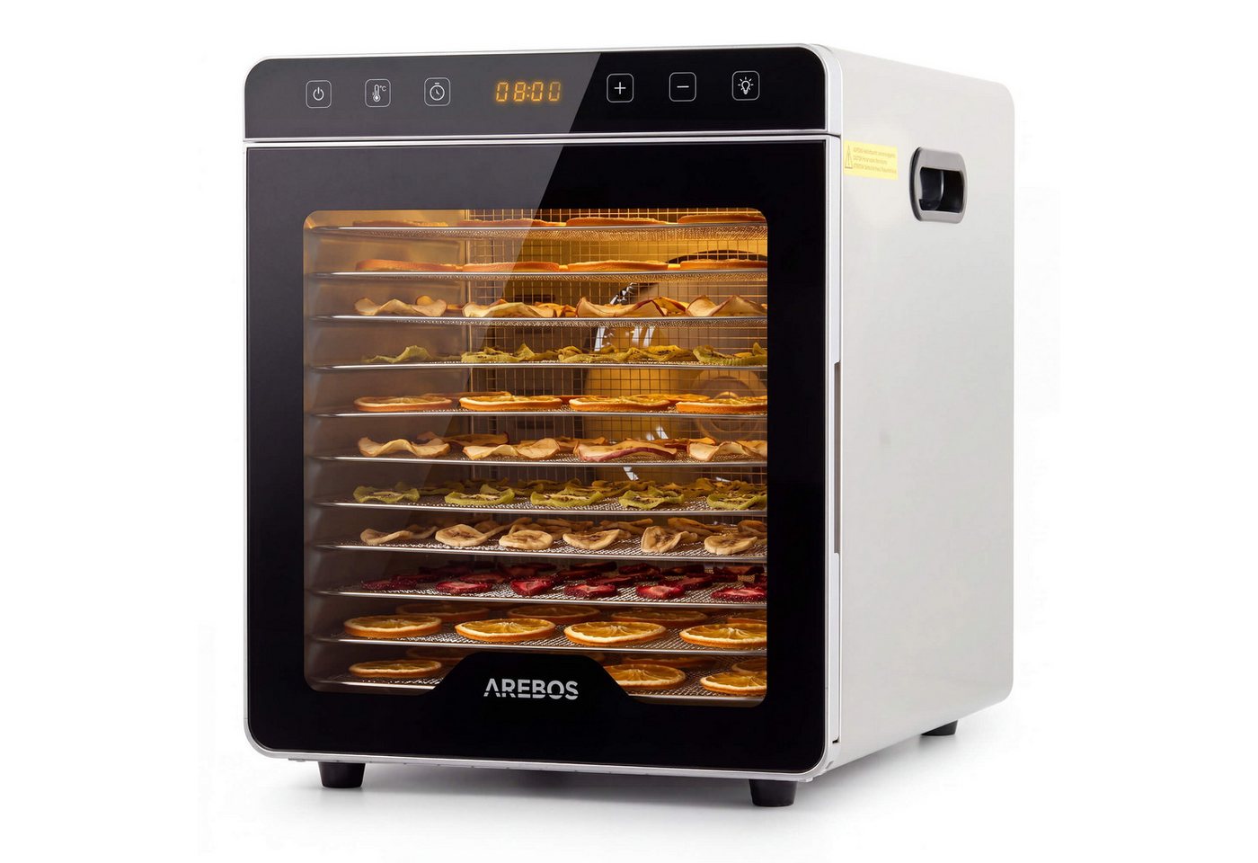 Arebos Dörrautomat Dörrgerät 29L mit Edelstahlgittern & Timer 800 W, 12 Etagen, 29 L Fassungsvermögen, 800 W Leistung Bild 5