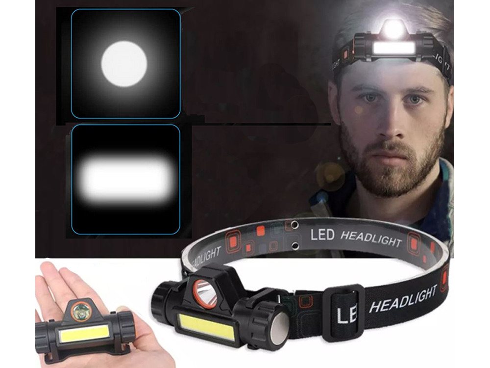 VERK GROUP LED Stirnlampe Stirnlampe COB+LED Wiederaufladbar Magnetisch USB Kopflampe 4in1 (1-St), USB-aufladbar, abnehmbar als Handlampe Bild 3