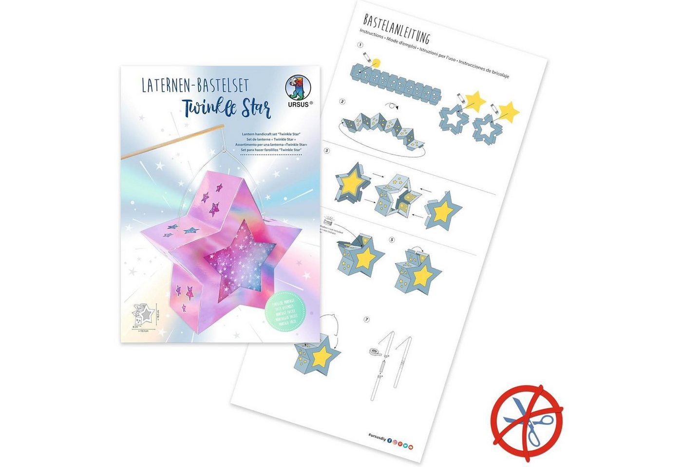 Ursus - Ludwig Bähr Umzugslaterne URSUS "TWINKLE STAR" Metallic Pink Irisierend