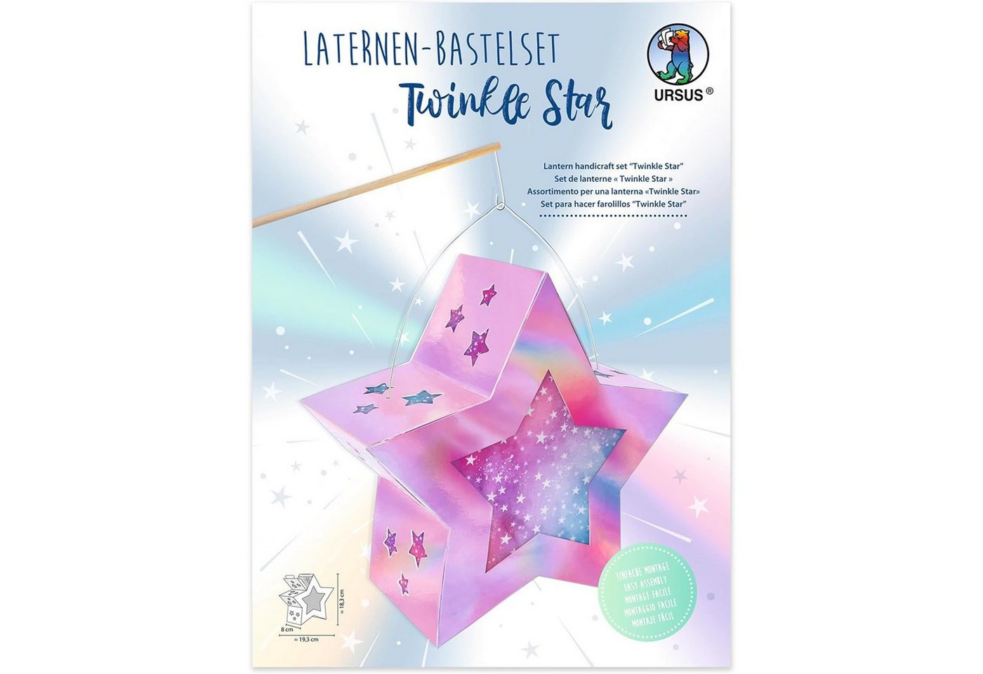 Ursus - Ludwig Bähr Umzugslaterne URSUS "TWINKLE STAR" Metallic Pink Irisierend Bild 4