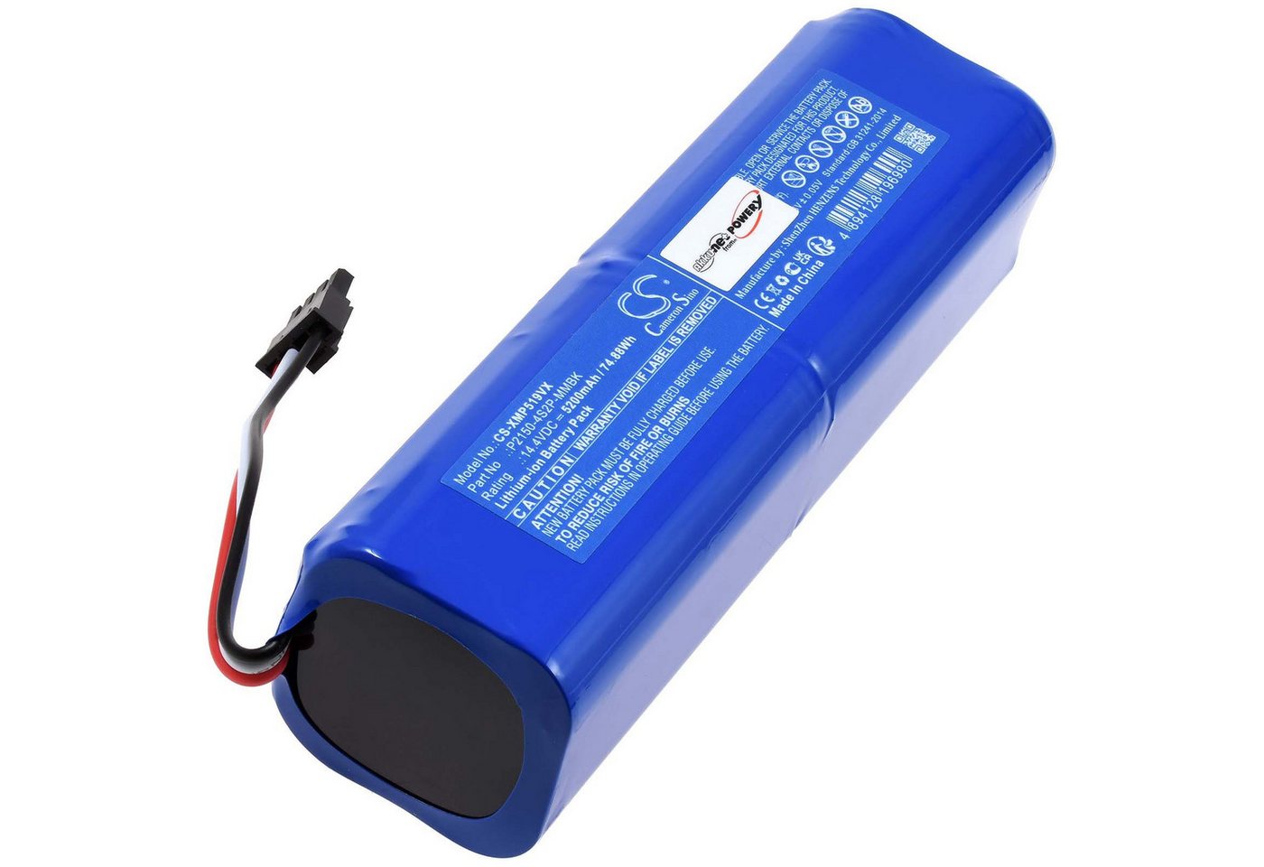 Powery Akku für Dreame L10 Prime L10s Pro Staubsauger-Akku 5200 mAh (14.4 V)