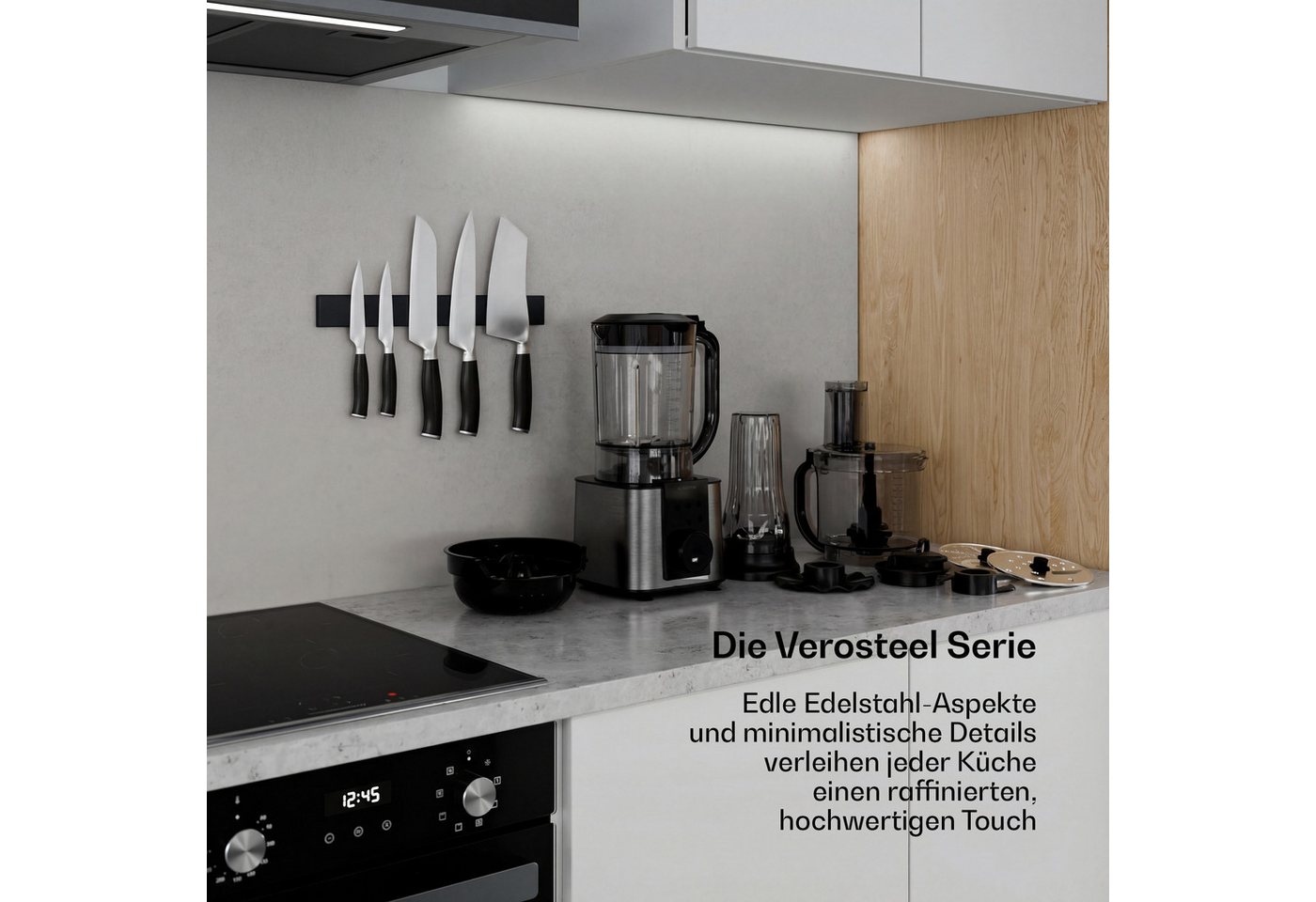 Klarstein Küchenmaschine Verosteel Küchenmaschine + Mixer 1200W 2L+1,75L 10 Stufen 6 Programme, 1200 W, Standmixer Knetmaschine Rührgerät mit Touch & 6 Programmen Edelstahl Bild 2