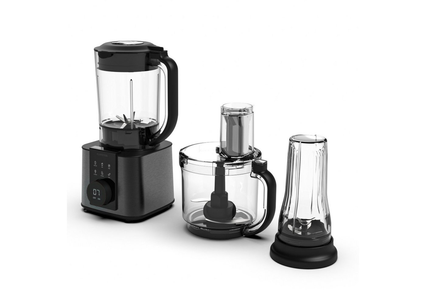 Klarstein Küchenmaschine Verosteel Küchenmaschine + Mixer 1200W 2L+1,75L 10 Stufen 6 Programme, 1200 W, Standmixer Knetmaschine Rührgerät mit Touch & 6 Programmen Edelstahl Bild 3