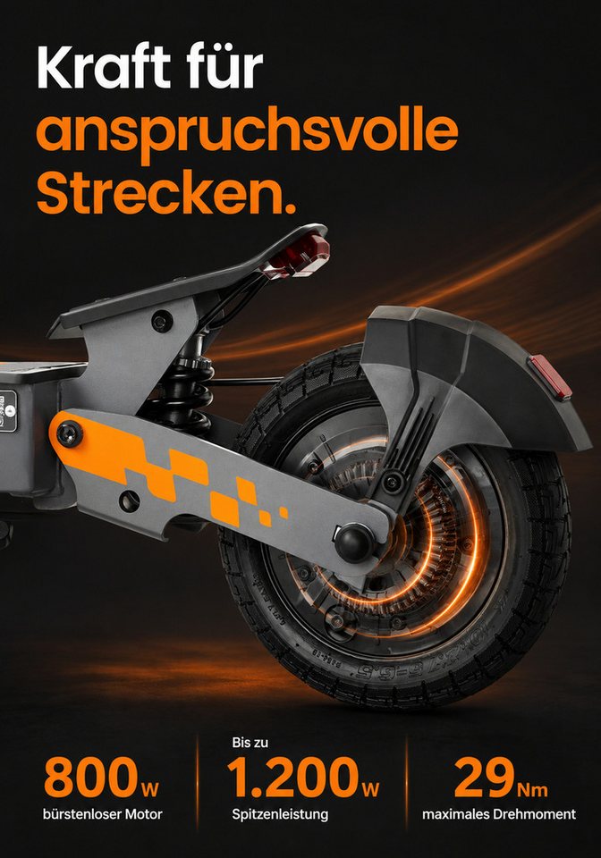 Sinaopus E-Scooter KuKirin G2 E-Scooter 800W 48V 15.6Ah 55km 45km/h 10 Zoll klappbar, Federgabelung Dualfederung LED Display Scheibenbremse IPX4 Akku Bild 5
