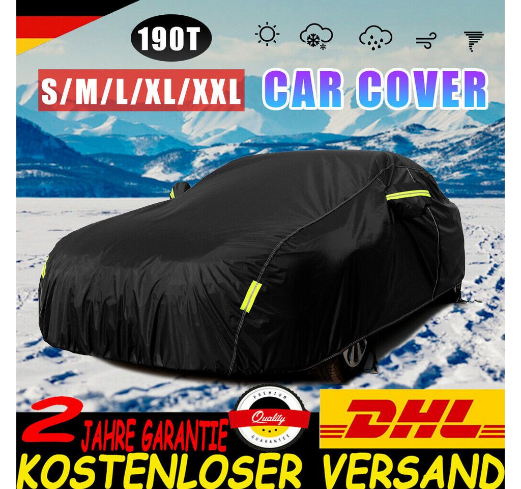 Luckice Hagelschutzplane Autoabdeckung Vollgarage 440x175x150cm, wasserdicht, UV-Schutz (Staubdicht, 190T Polyester, für Limousinen) Bild 4