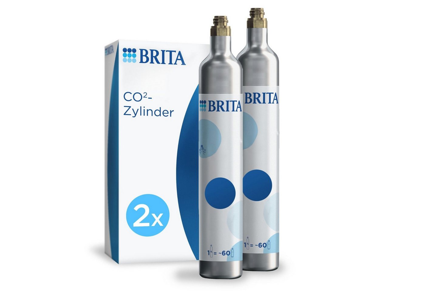 BRITA CO₂-Zylinder Universal CO₂-Zylinder für Wassersprudler mit Schraubsystem - 2er Pack, 2 St., Reservezylinder, bis zu 60 l gesprudeltes frisches Wasser pro Füllung Bild 4