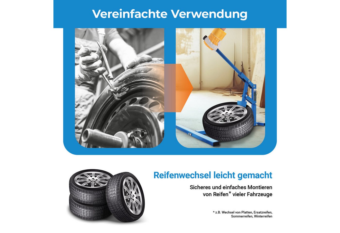 Bituxx Reifenmontierhilfe manuell mit Hebelmechanik, MS-19540 Bild 3