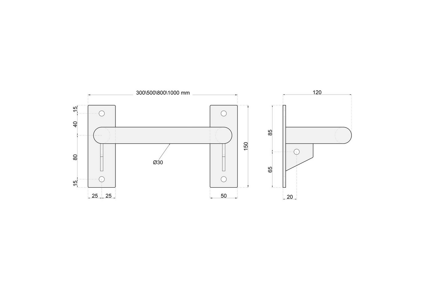 IRON CLAN Klimmzugstange BARRA UNI 30 zur Wandmontage, Ø30mm Griff Bild 2