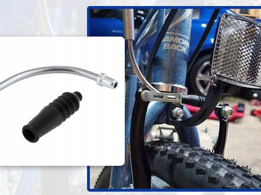 VERK GROUP Bremszug 2er Set V-Brake Bremszugführung Bremsnudel Aluminium 90° (Set, 2-St), 90° Bremszugführung, Inklusive Gummischutz Bild 5
