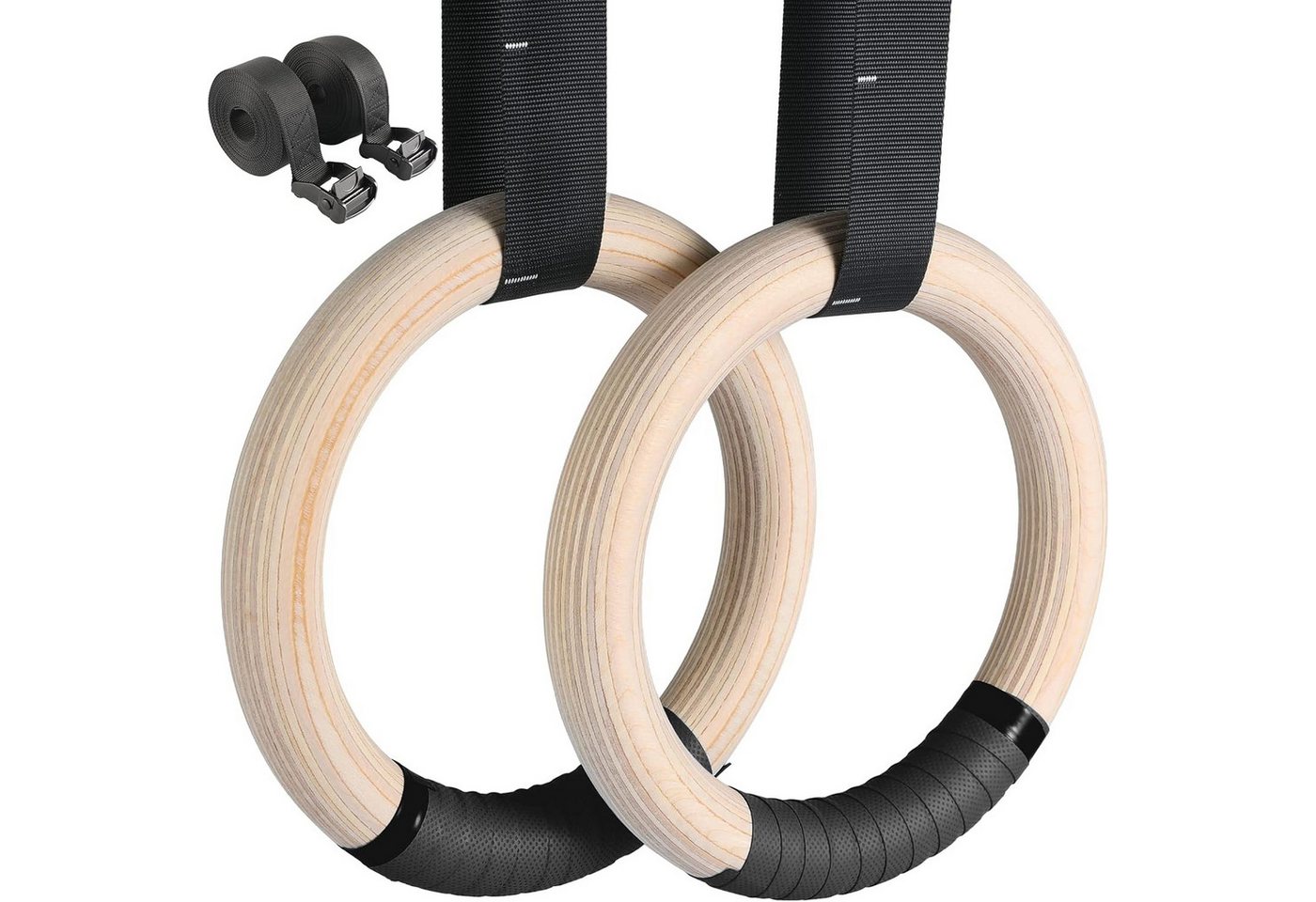 TLGREEN Turnring Gymnastikringe mit Griffband, (Verstellbaren Buckle Straps und Markierungen), Ringe Training für Full Body Workout