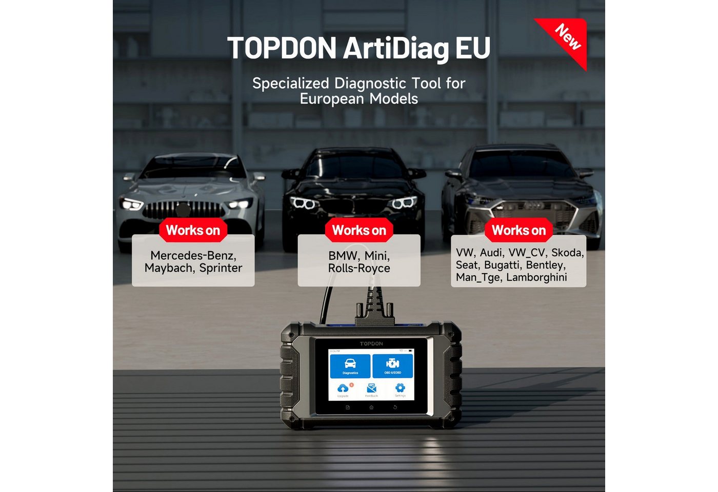 TOPDON OBD2-Diagnosegerät TOPDON ArtiDiag EU OBD-2-Fahrzeugdiagnosegerät ADEU für europäische Bild 2