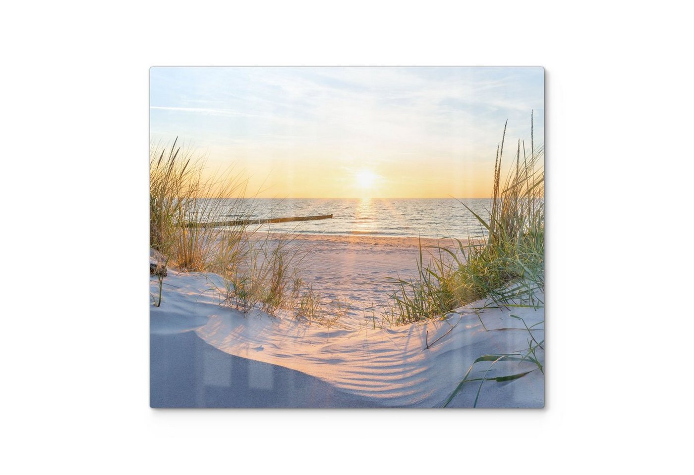 DEQORI Herdblende-/Abdeckplatte 'Abendsonne an der Ostsee', Glas, (1 tlg), Herdabdeckplatte Ceranfeld Herd Platte Abdeckung Glasplatte