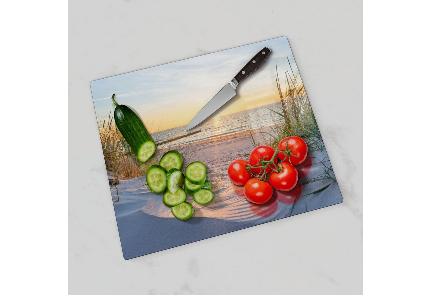 DEQORI Herdblende-/Abdeckplatte 'Abendsonne an der Ostsee', Glas, (1 tlg), Herdabdeckplatte Ceranfeld Herd Platte Abdeckung Glasplatte Bild 3