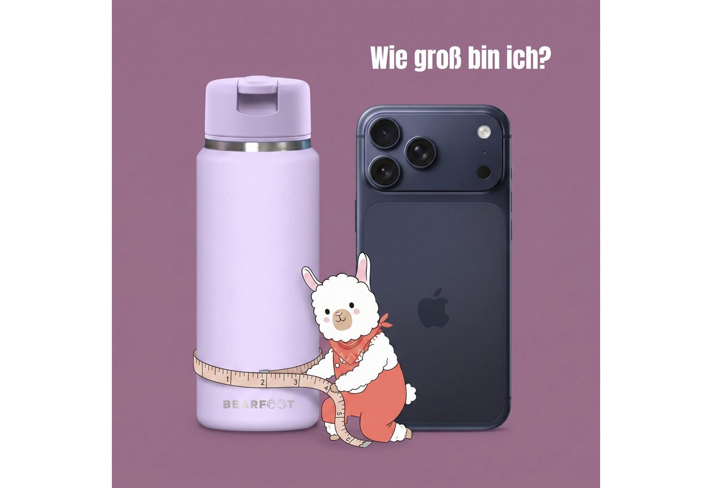 BEARFOOT Trinkflasche TINY Thermo Kinder Trinkflasche Edelstahl - Lila, Thermosflasche, auslaufsicher, Edelstahl, Kinderflasche, BPA-frei Bild 3