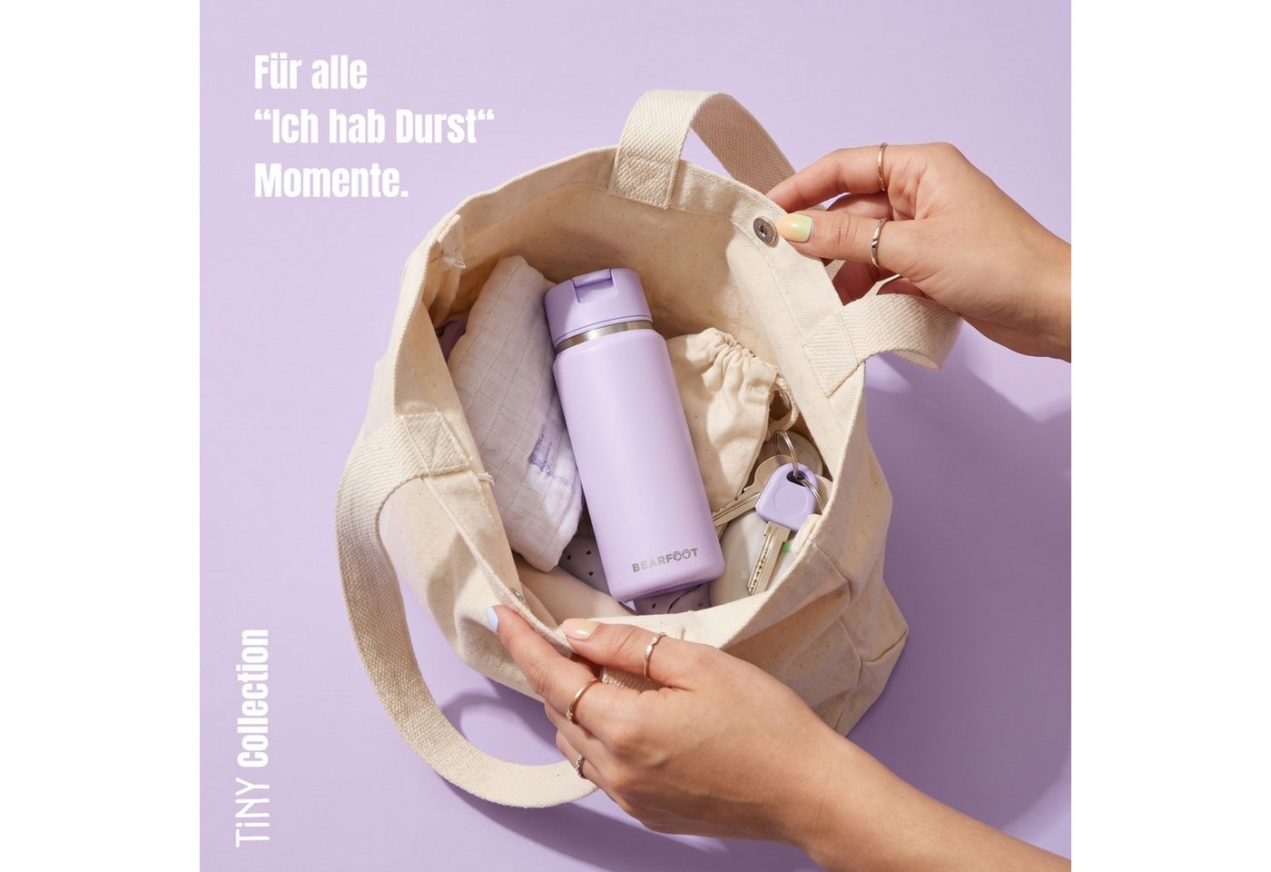 BEARFOOT Trinkflasche TINY Thermo Kinder Trinkflasche Edelstahl - Lila, Thermosflasche, auslaufsicher, Edelstahl, Kinderflasche, BPA-frei Bild 4