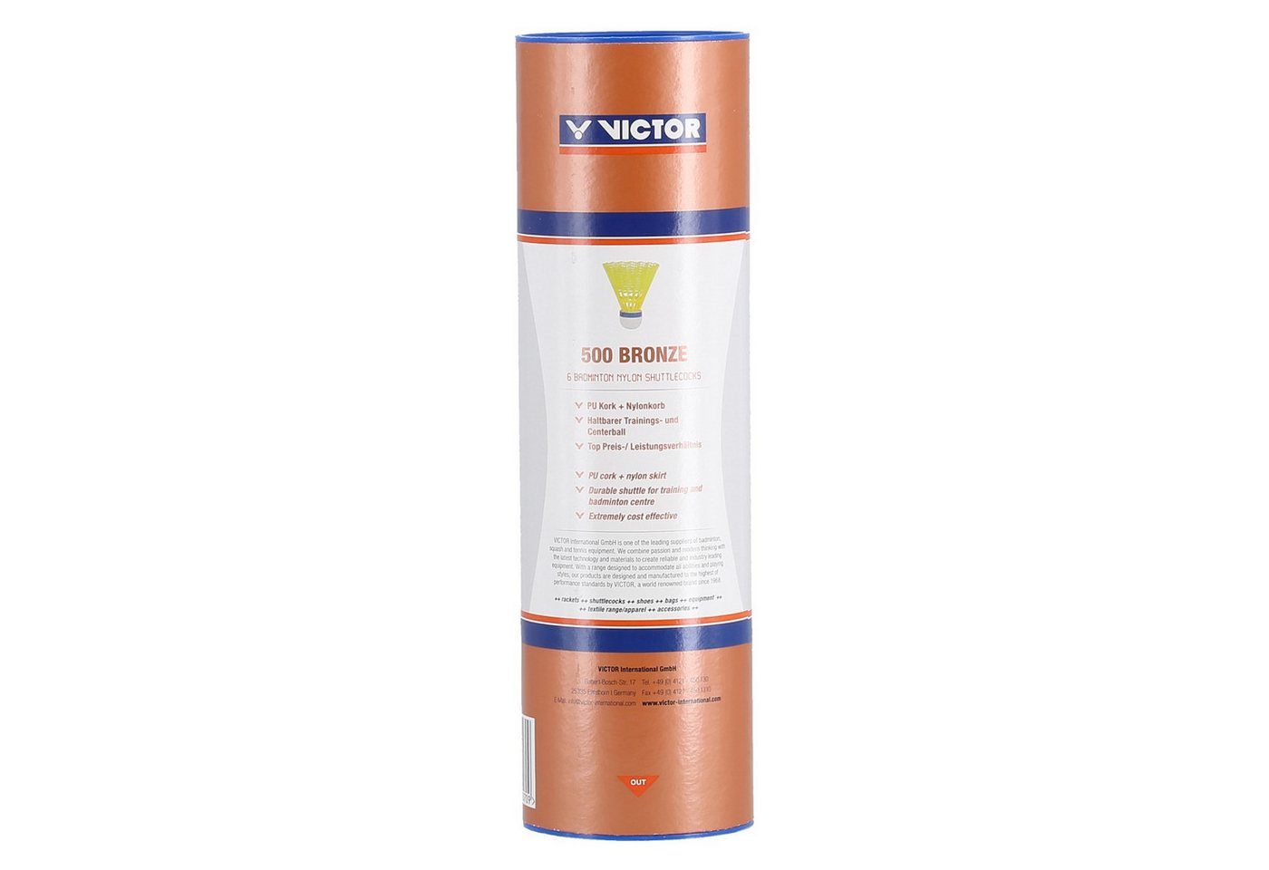 VICTOR Badmintonball Shuttle 500 Nylon Dose gelb 6er, Geschwindigkeit: mittel