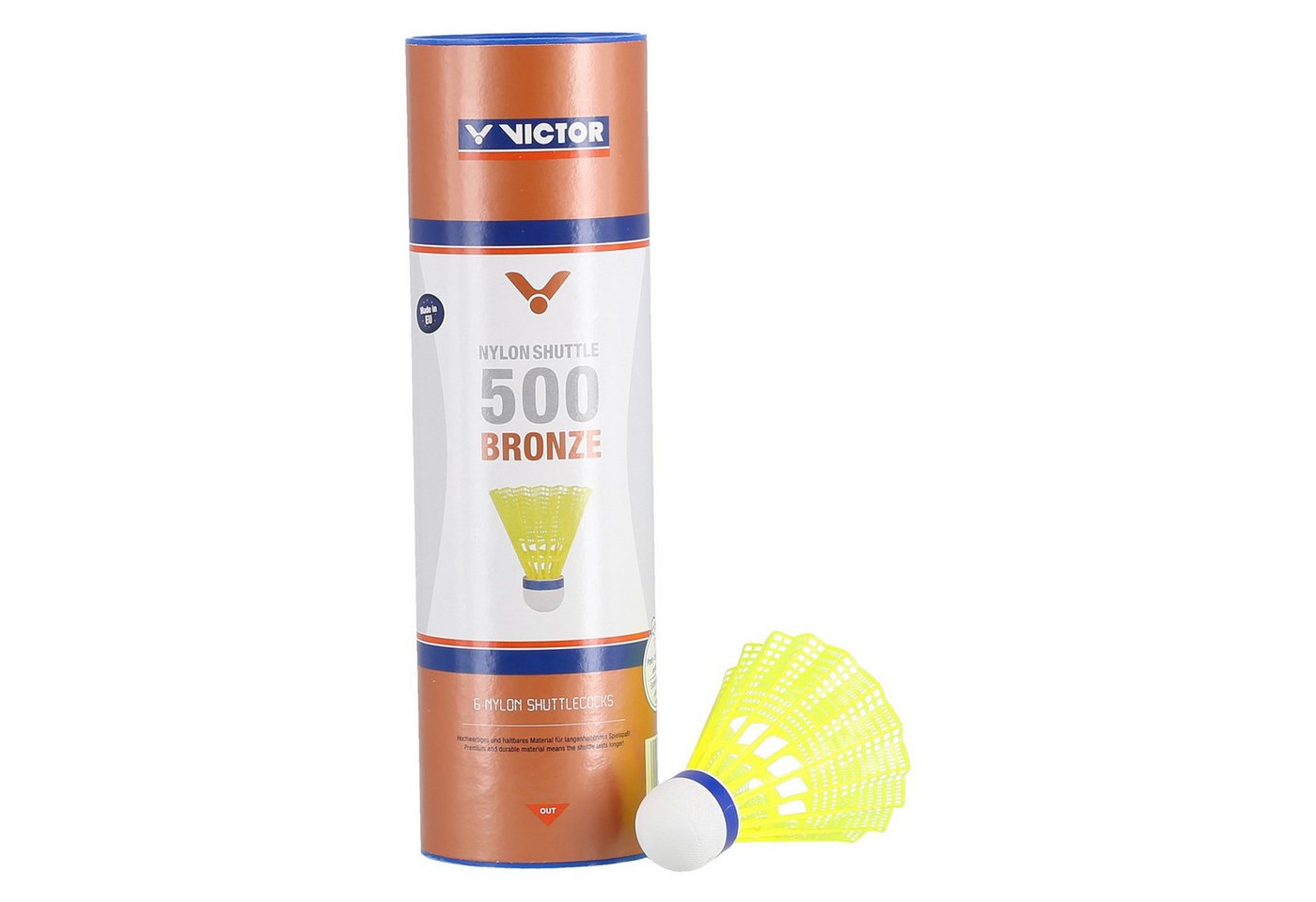 VICTOR Badmintonball Shuttle 500 Nylon Dose gelb 6er, Geschwindigkeit: mittel Bild 2