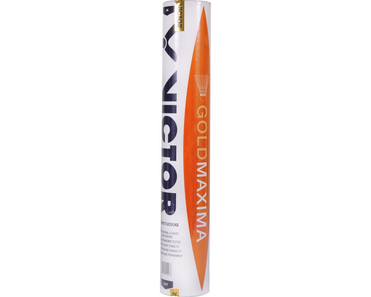 VICTOR Badmintonball Gold Maxima Naturfeder weiss Dose 12er, Geschwindigkeit: 78