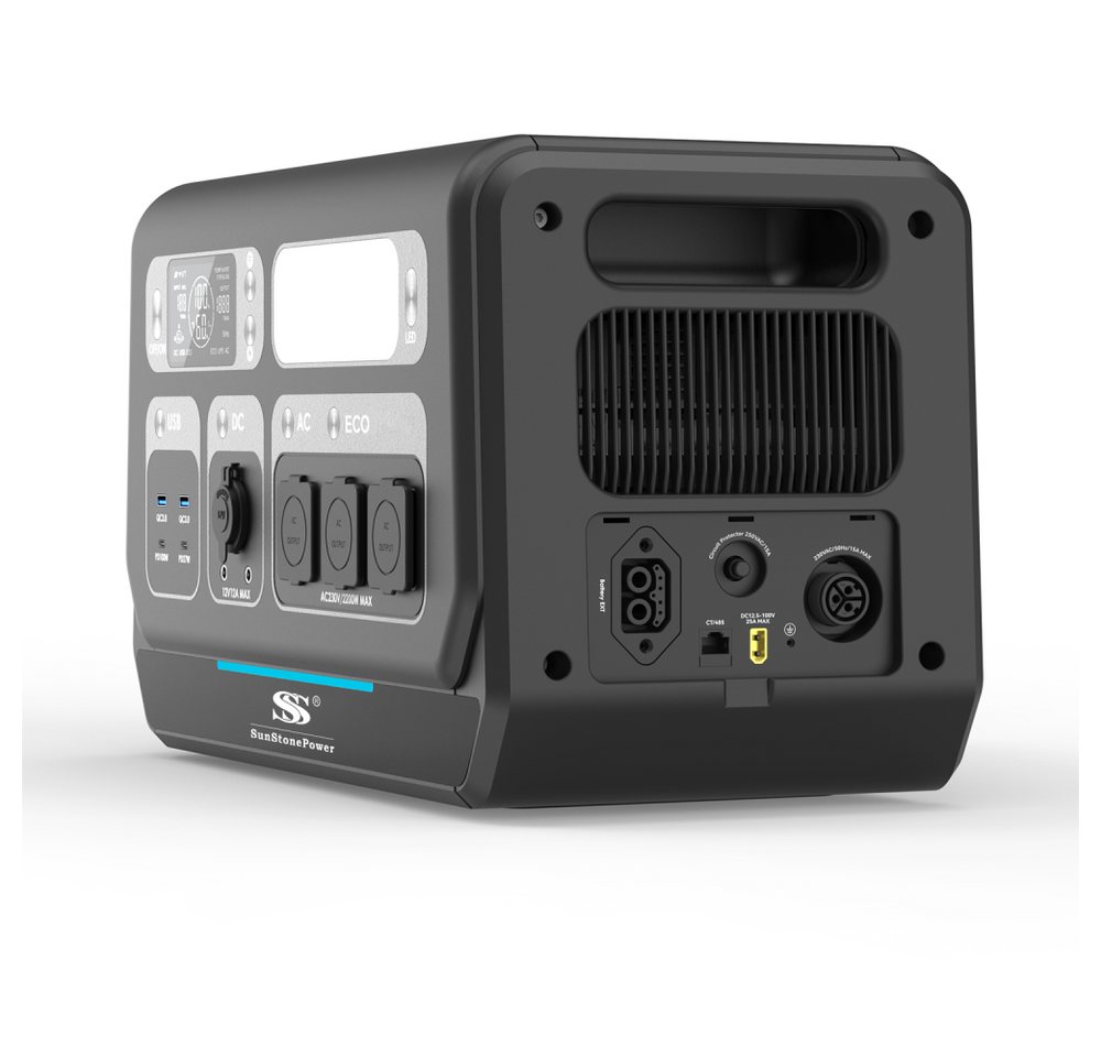 Sunstone Power 2kWh Balkonkraftwerk Speicher 800W Einspeisung Powerstation Plug&Play Solar Powerbank VDE-zertifizierter Einspeisung, für 1600W PV geeignet, Zyklenfeste LiFePO₄-Batterien (51,2 V), Wahlweise 2-Stunden-Schnellladung oder geräuschloses Laden Bild 3