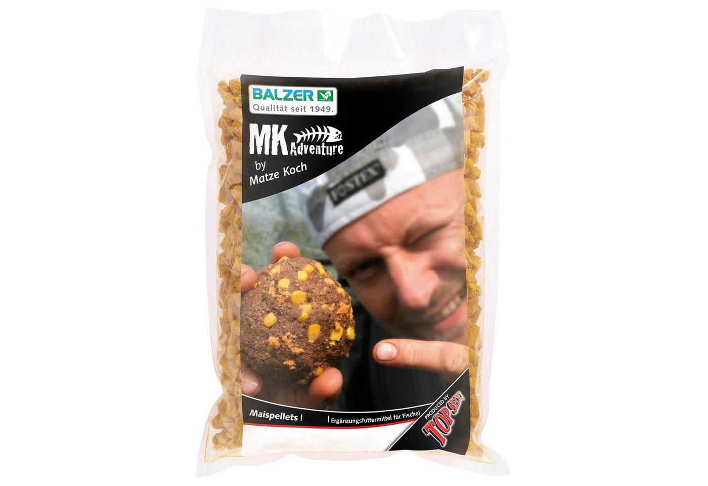 Matze Koch Kunstköder, Balzer Matze Koch 1kg Mais-Pellets mit Amino-Mantel