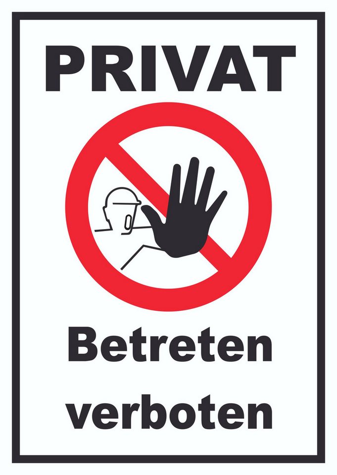 HB-Druck Hinweisschild Privat Betreten verboten Schild, wetterfest, stabil, UV-beständig, kratzfest Bild 2